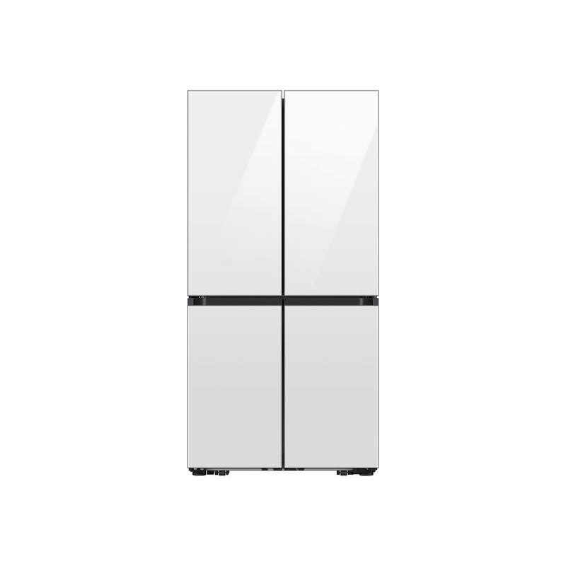 Samsung RF23DB960012 Bespoke Counter Depth 4-Door Flex Refrigerator (23 Cu. Ft.) With Beverage Center In White Glass – (With Customizable Door Panel Colors)
