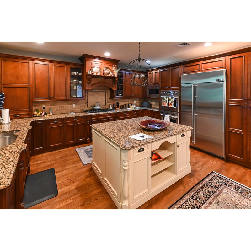 Unique Ultracraft: Traditional Dark Wooden Kitchen with Island & Appliances