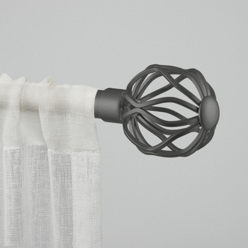 Exclusive Home Ogee 1″ Curtain Rod and Coordinating Finial Set, Adjustable Red Barrel Studio Size: 36  72 Finish: Gunmetal