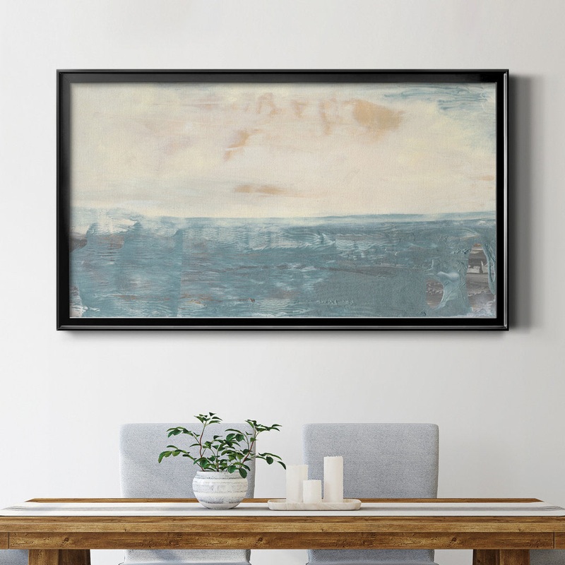 Peace and Calm III – Picture Frame Painting Wexford Home Mat Color: No Mat Size: 10.5″ H x 18.5″ W x 1.5″ D Format: Black Framed Canvas