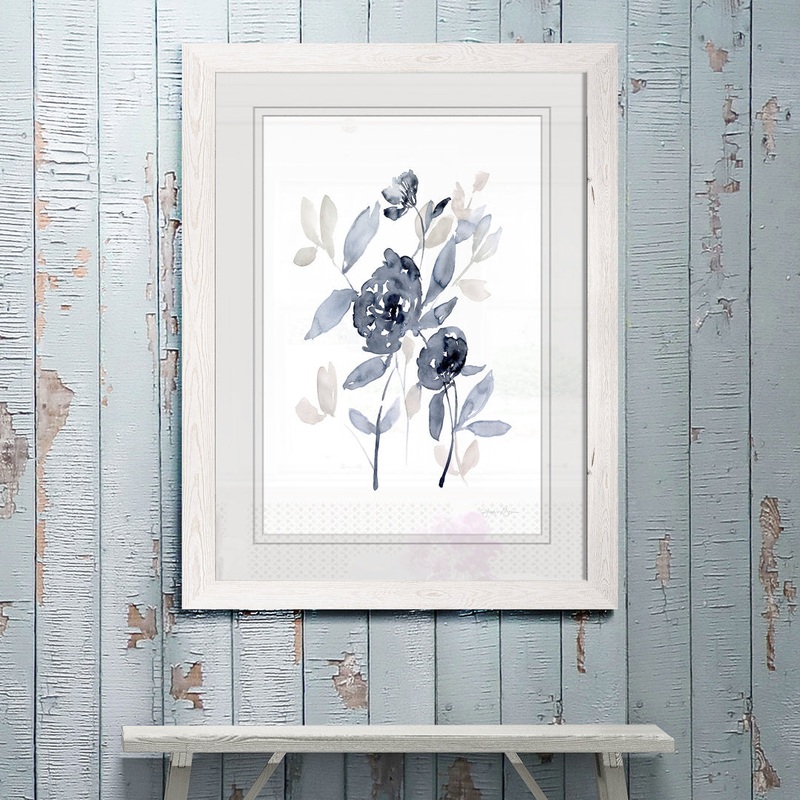 Peonies In Gray I’ – Picture Frame Print on Glass Winston Porter Size: 28″ H x 38″ W x 1.25″ D Format: Framed White Print