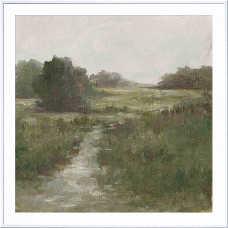 Tranquil Fen I by Ethan Harper – Picture Frame Painting Print Three Posts Frame Color: White Size: 20″H x 20″W