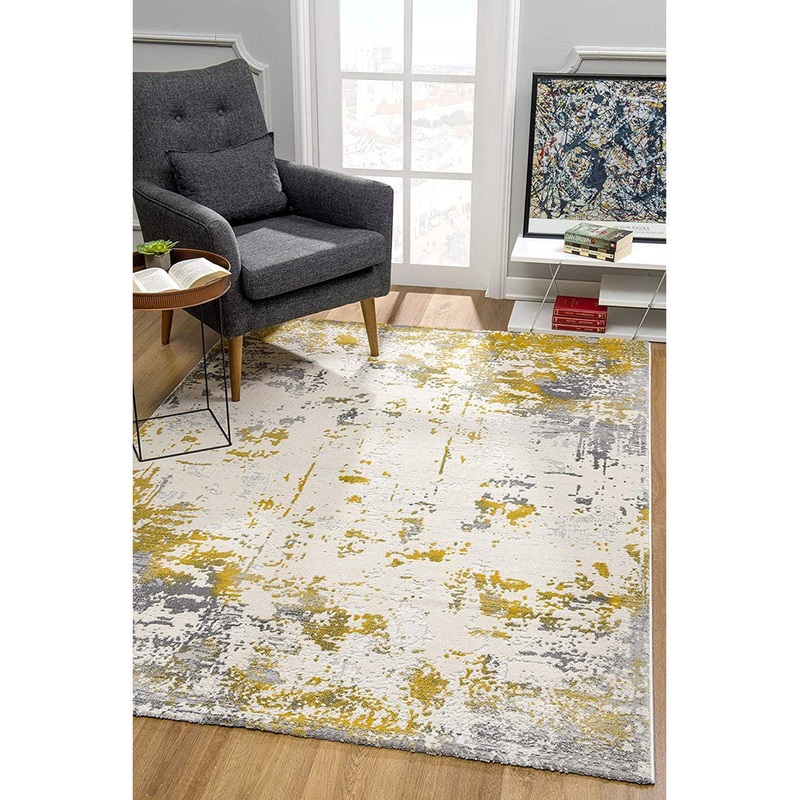 Tylor Abstract Gold Area Rug Williston Forge Rug Size: Runner 2′ x 8′