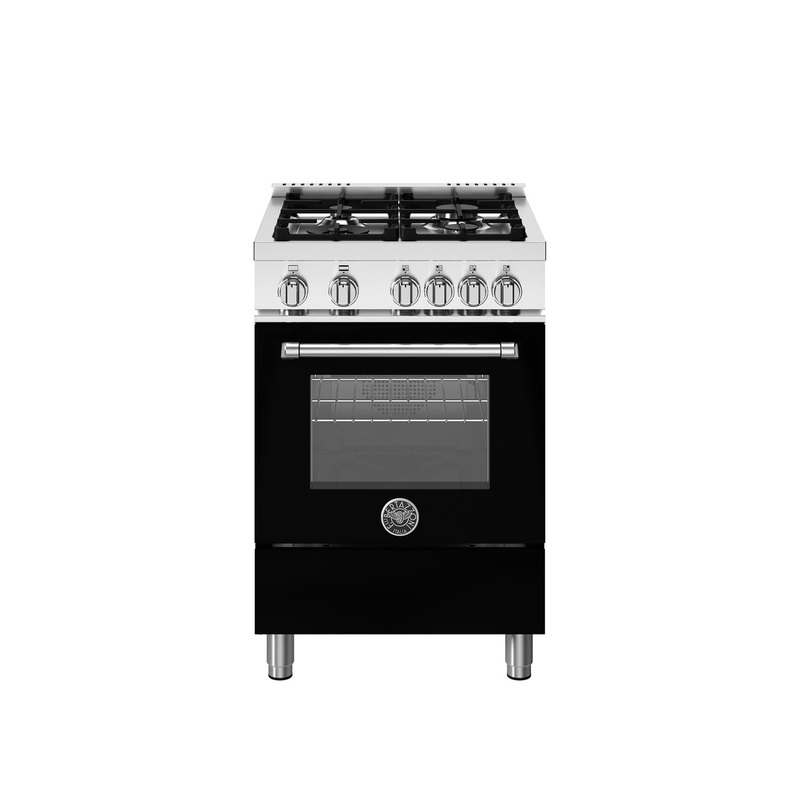 Bertazzoni MAS244GASNEV 24 Inch All Gas Range, 4 Burners Nero Matt