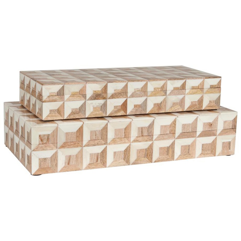 Cora Bone Decorative Box-Set of 2