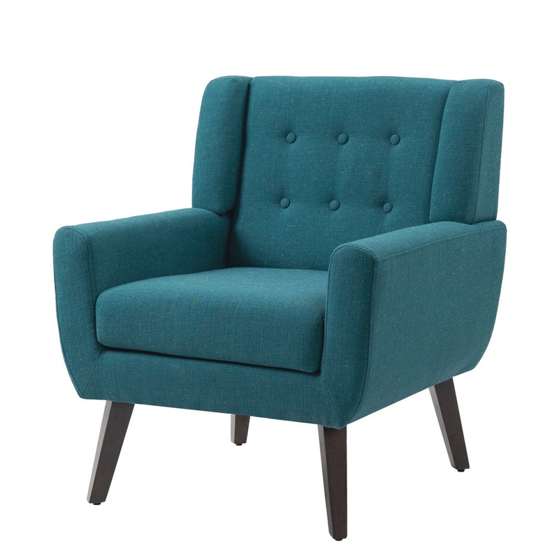 Jaqueze 28.6” Wide Armchair George Oliver Fabric: Light Blue Linen Blend