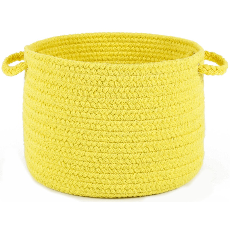 Misha Solid Fabric Basket August Grove Color: Yellow Size: 8″ H x 10″ W x 10″ D