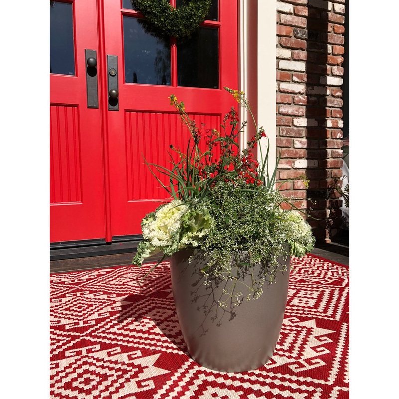 Napa Round Cylinder Pot Planter Sol 72 Outdoor Color: Gray Size: 15″ H x 15.5″ W x 15.5″ D