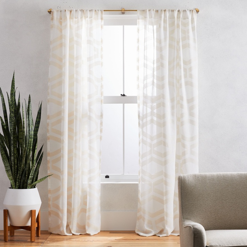 Semi Sheer Clipped Jacquard Curtain 96″
