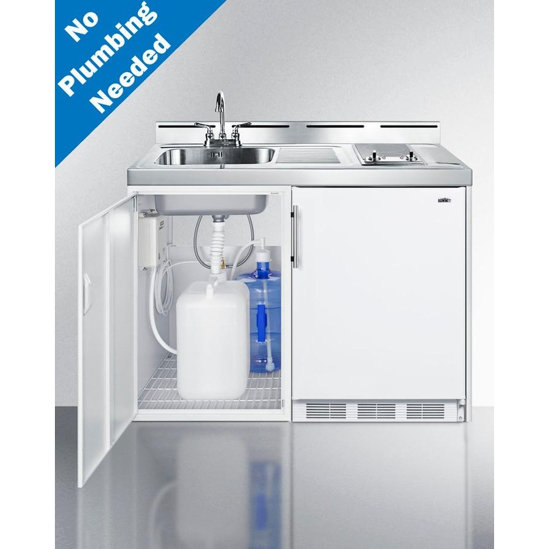 Summit C48ELGLASSPUMP 48″ Wide All-In-One Kitchenette, No Plumbing Needed