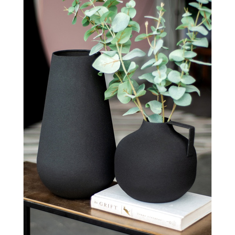 Aldrin 2 Piece Black Metal Table Vase Set (Set of 2) Joss & Main