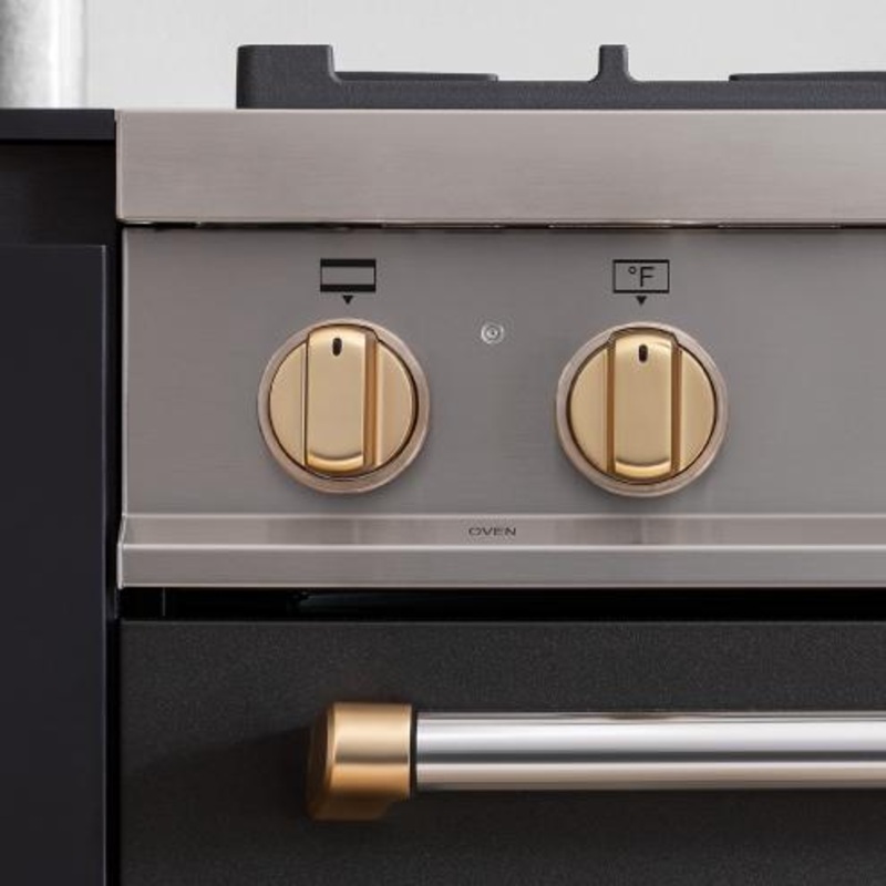 Bertazzoni DSMASDKSG Satin Gold 12 Knobs Dual Fuel