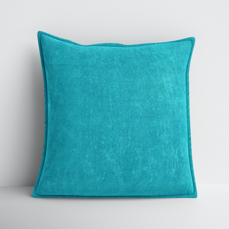 Edgar Square 100% Cotton Pillow RE/FINE Color: Aqua Size: 18” x 18”