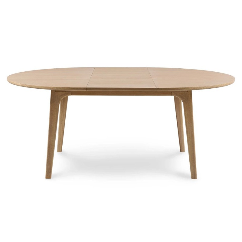 Plumas White Oak Dining Table for 6 Extendable