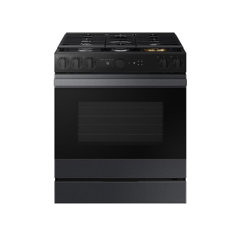 Samsung NSG6DG8500MT Bespoke 6.0 cu. ft. Smart Slide-In Gas Range with Air Sous Vide & Air Fry in Matte Black Steel