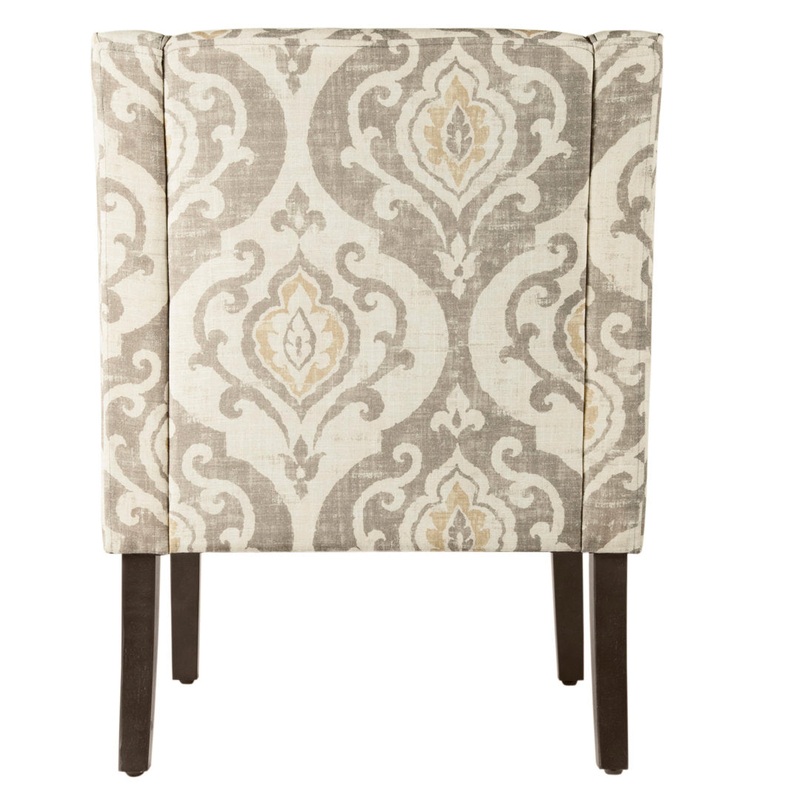 Adona Accent Chair Mistana Fabric: Tan/ Yellow/ Cream Damask  100% Cotton