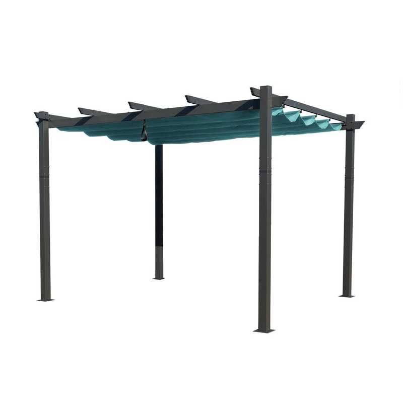 Atlantics Outdoor Retractable Pergola with Sun Shade Canopy 10′ x 13′ Kozyard Color: Blue
