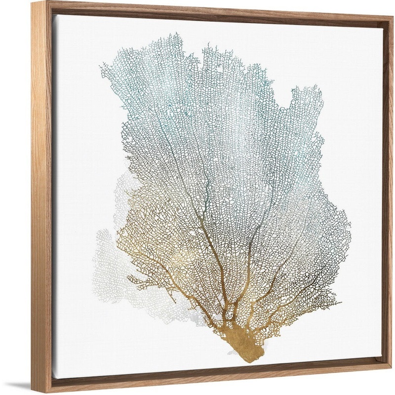 Delicate Coral I by Isabelle Z – Painting Print on Canvas Beachcrest Home Size: 21.25″ H x 21.25″ W x 1.75″ D Format: Natural Floating Frame Canvas
