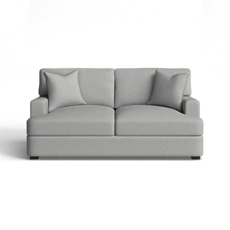 Emilio 65″ Recessed Arm Loveseat With Reversible Cushions Wayfair Custom Upholstery Fabric: Indy Sky Performance