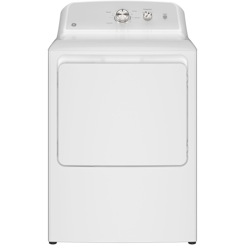 GTX38GASWWS GE 6.2 cu. ft. Capacity Gas Dryer with Up To 120 ft. Venting and Shallow Depth