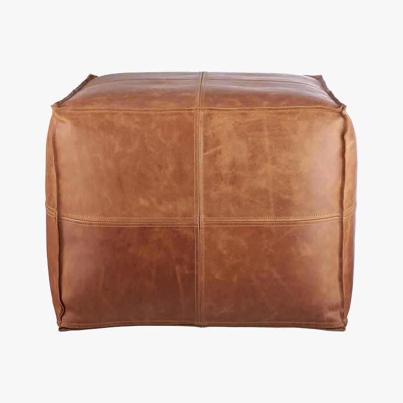 Leather Pouf