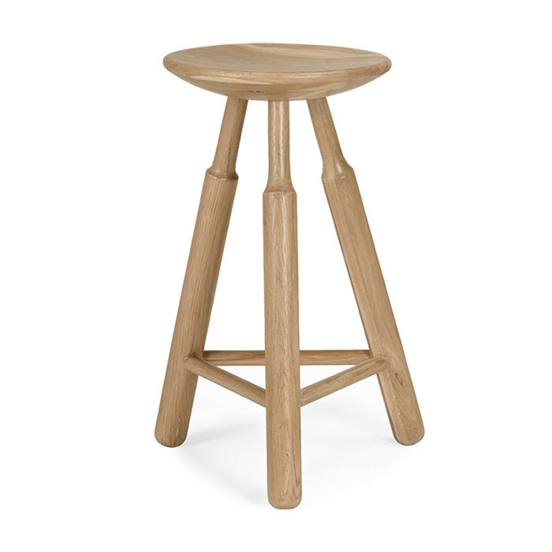 Natural Elegance Oak Counter Stool
