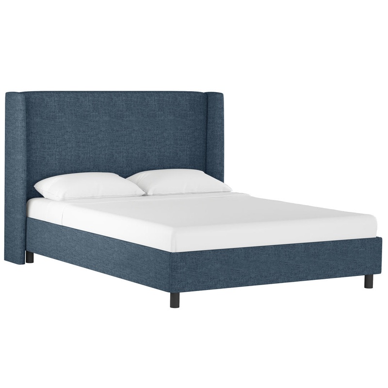 Tilly Upholstered Low Profile Platform Bed Joss & Main Color: Zuma Navy Textured Linen Size: California King