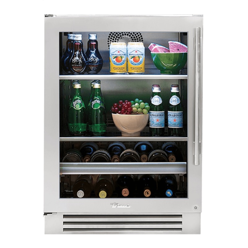 True Residential TBC24LSGC 24 Inch Stainless Glass Door Left Hinge Undercounter Beverage Center