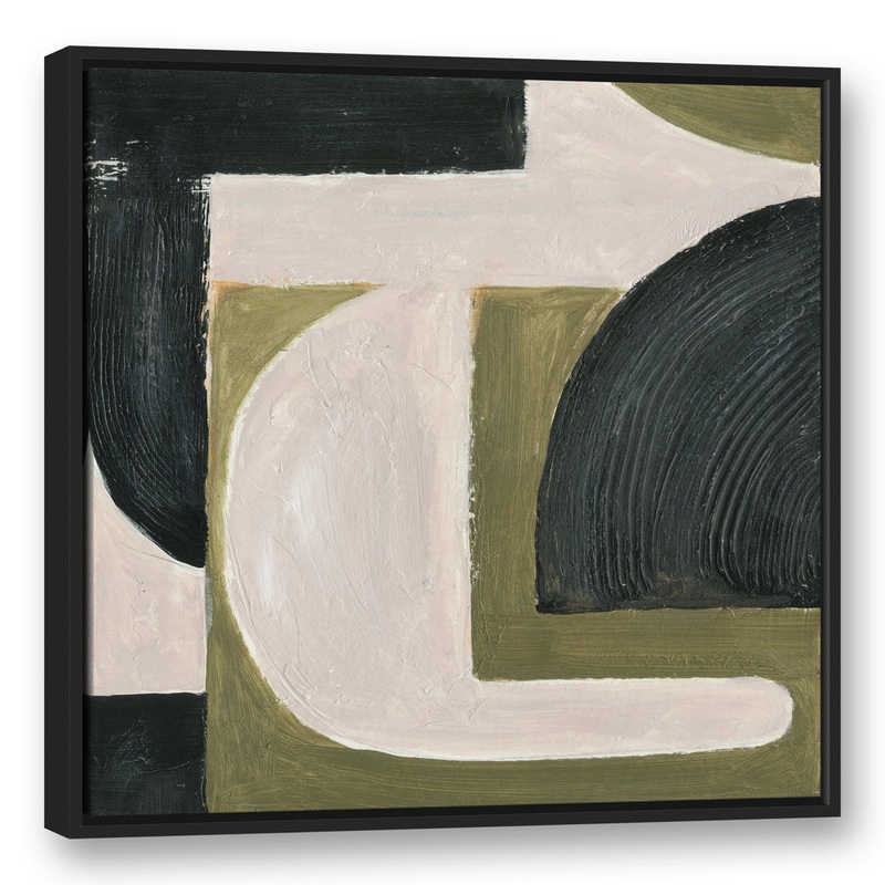 Abstract with Green – Painting on Canvas Ivy Bronx Size: 31.75″ H x 31.75″ W x 1.75″ D Format: Black Floater Frame Canvas