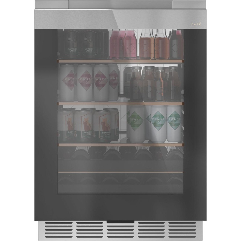 Cafe CCR06BM2PS5 CAF(EBACK) Beverage Center in Platinum Glass