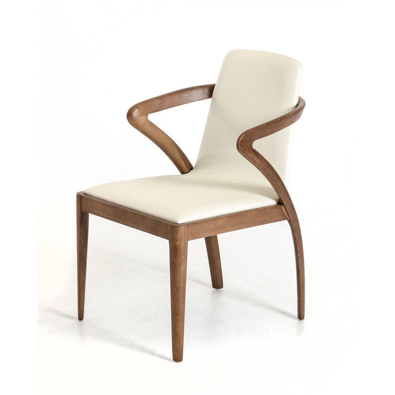 Downham Solid Wood Upholstered Arm Chair in Cream AllModern