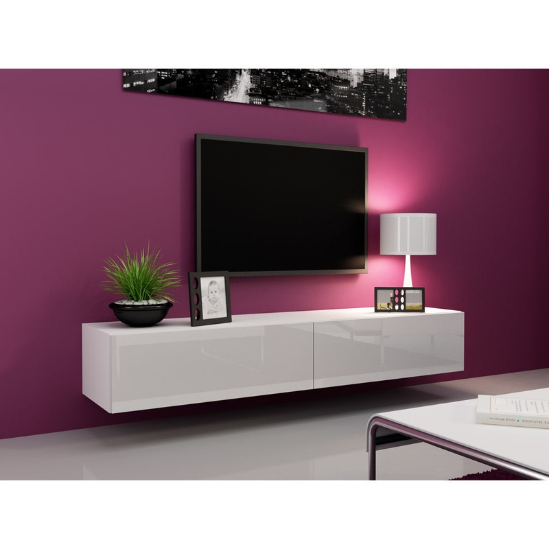 Lesterny Floating TV Stand for TVs up to 75″ Orren Ellis Color: White