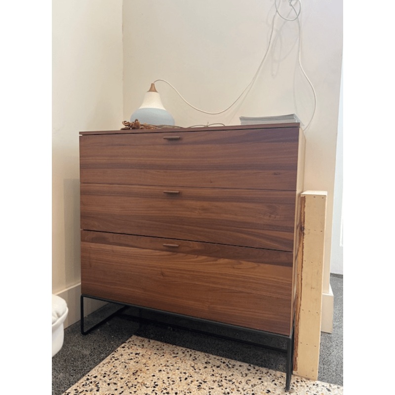 Linea 3 Drawer Chest – 2 DOORS 3 DRAWERS ***Huppe  *** FLOOR SAMPLE ***