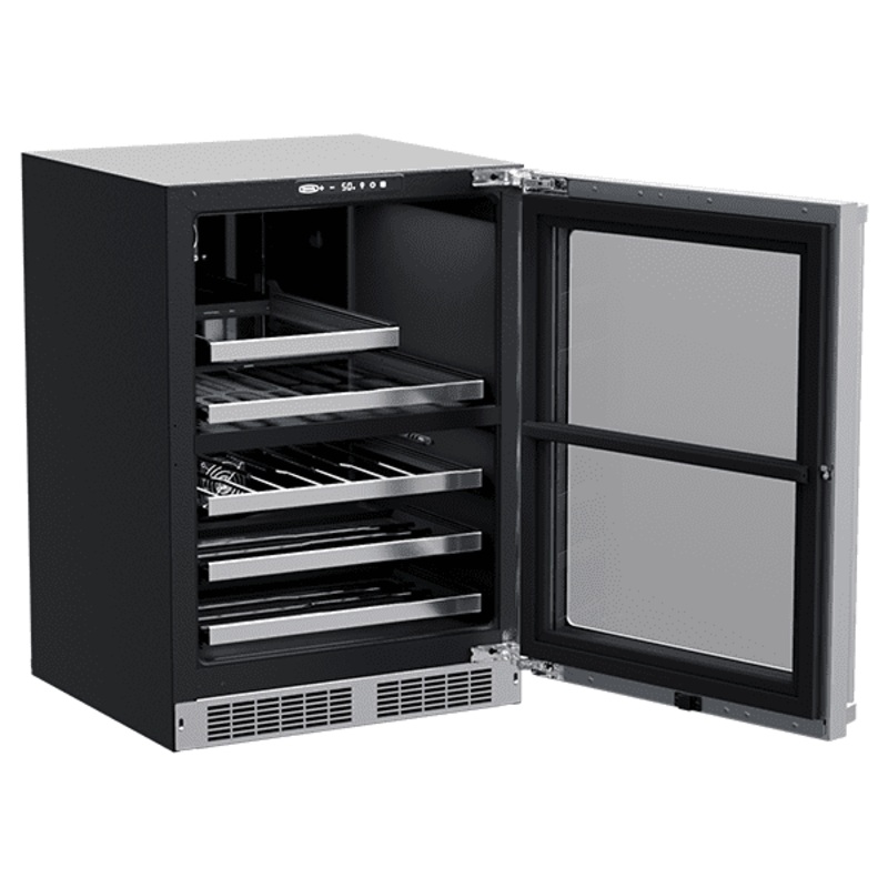 Marvel MPBD424SG31A 24-In Professional Built-In Dual Zone Wine And Beverage Center With Door Style – Stainless Steel Frame Glass