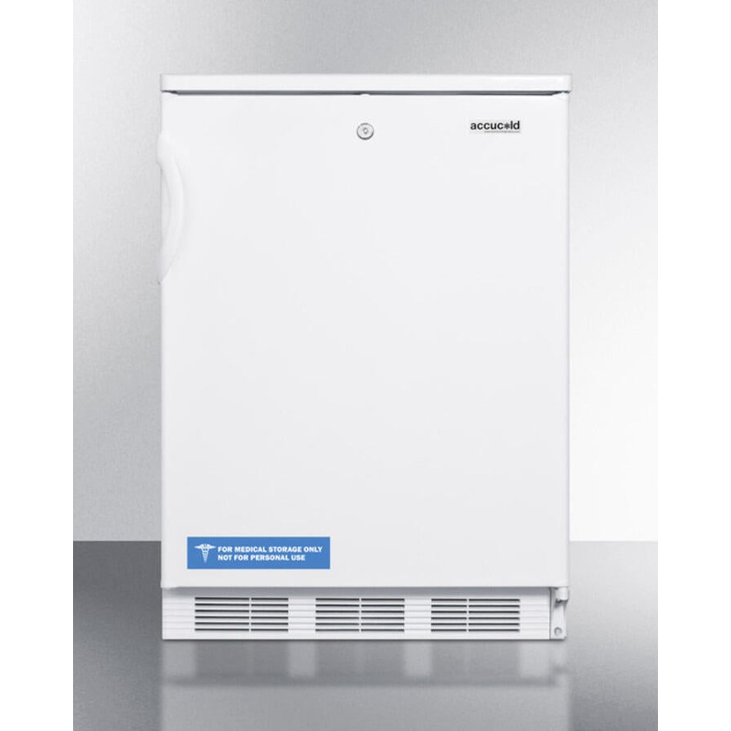 Summit FF6LBI Built-In Undercounter All-Refrigerator For General Purpose Use, With Front Lock, Automatic Defrost Operation And White Exterior