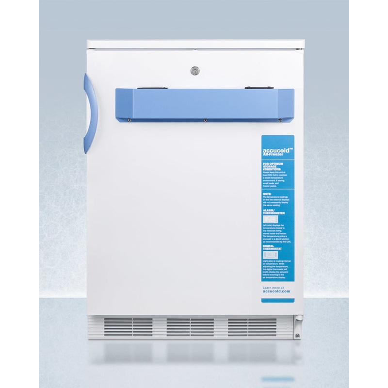 Summit VT65MLBI7MED2 Built-In Undercounter Medical/Scientific -25 C Capable All-Freezer With Front Control Panel Equipped With A Digital Thermostat And Nist Calibrated Thermometer/Alarm