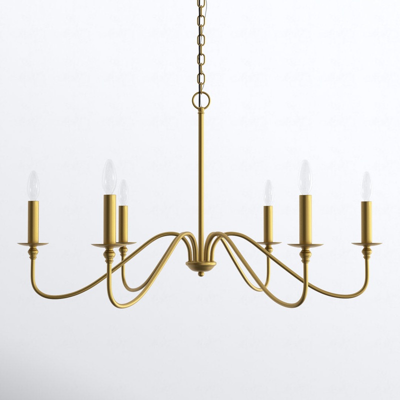 Ableton 6 – Light Candle Style Classic / Traditional Chandelier Birch Lane Size: 22″ H x 42″ W x 42″ D Finish: Brass