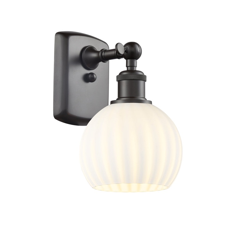 Ballston White Venetian 1 Light Sconce Longshore Tides Size: 9″ H x 6″ W x 7.13″ D Fixture Finish: Oil Rubbed Bronze