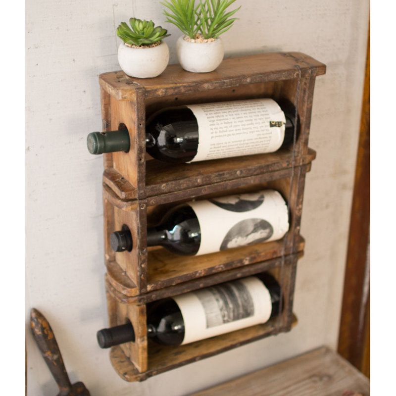 Shura Brick Mold 3 Bottle Wall Mounted Wine Bottle Rack Millwood Pines