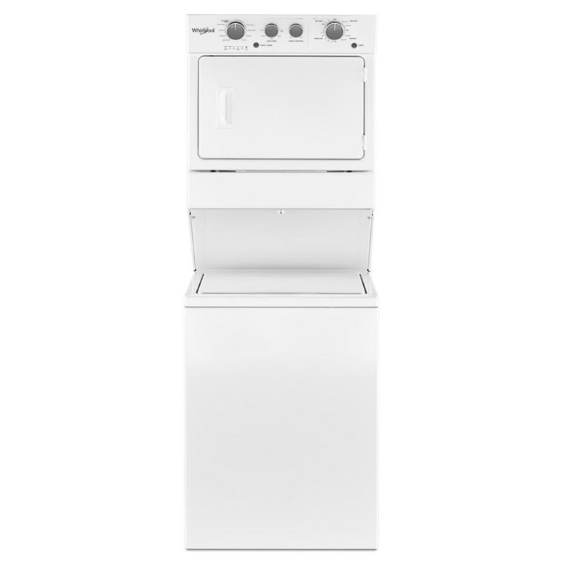 Whirlpool WGT4027HW 3.5 cu.ft Gas Stacked Laundry Center 9 Wash cycles and AutoDry