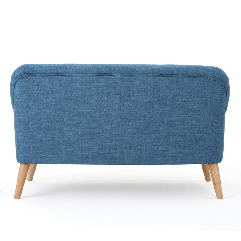 Deby 49.75″ Flared Arm Loveseat George Oliver Upholstery Color: Muted Blue Polyester