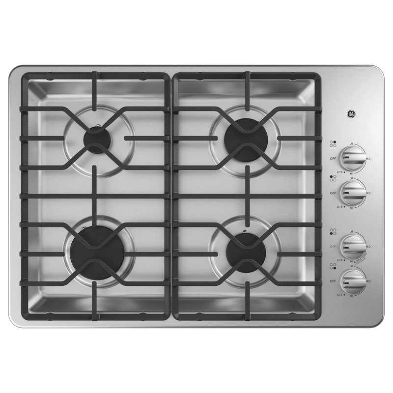JGP3030SLSS GE 30″ Built-In Gas Cooktop with Dishwasher-Safe Grates