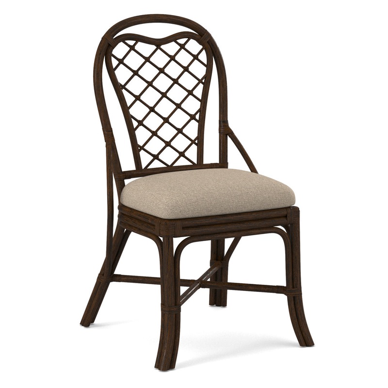 Trellis Back Side Dining Chair Braxton Culler Upholstery Color: Eggshell Crypton Performance; 0884-93, Frame Color: Coffee