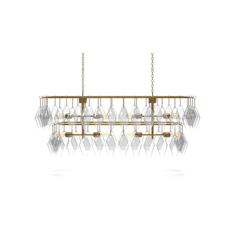 Grand Waterfall Rectangle Chandelier 52″