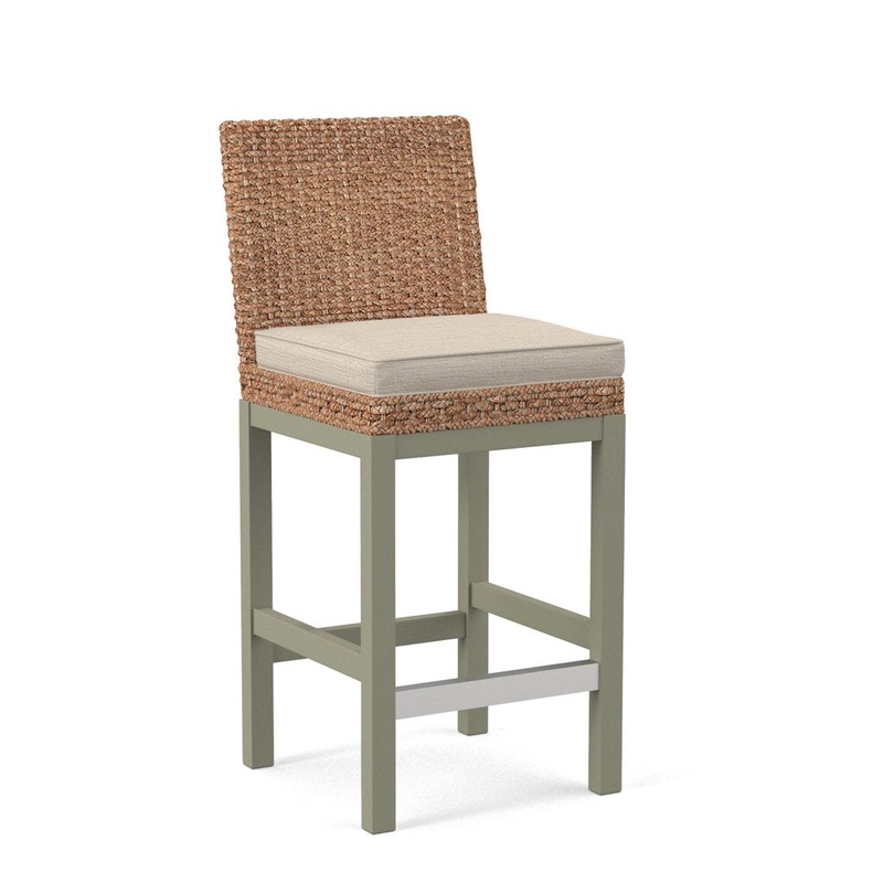 Seagrass Top Counter Stool Braxton Culler Leg Color: Greystone Finish Body Fabric: Blue Buffalo Check; 0120-61