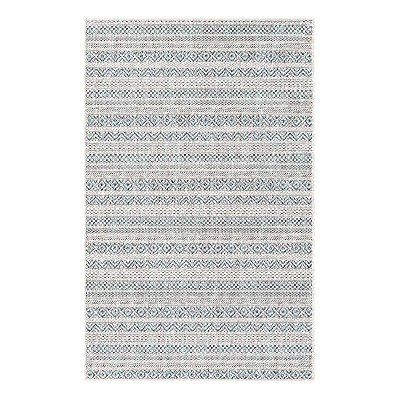 Hewitt Striped Teal Indoor / Outdoor Area Rug Steelside Rug Size: Rectangle 3’3″ x 5’3″
