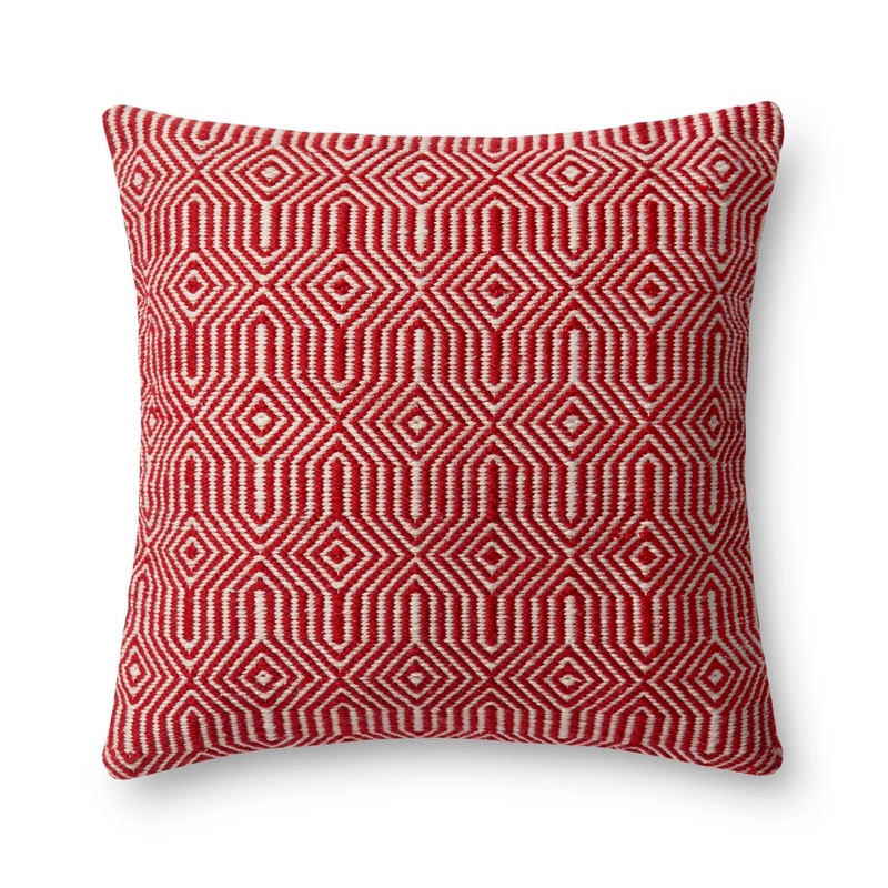 Red & Ivory Indoor Outdoor Pillow Cover