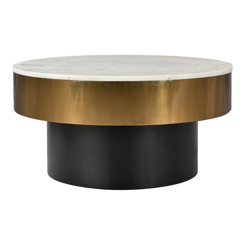 Artisan Gold-Rimmed Marble Centrepiece Table