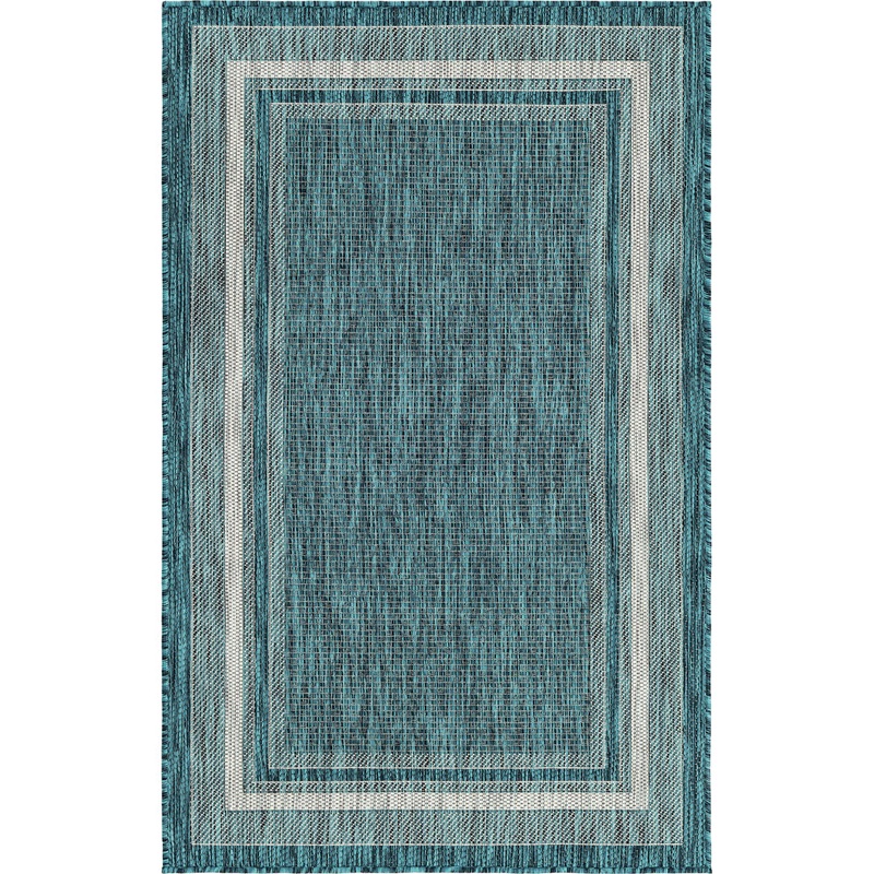 Sevil Teal/Beige/Gray Indoor / Outdoor Rug Breakwater Bay Rug Size: Rectangle 3’3″ x 5’3″