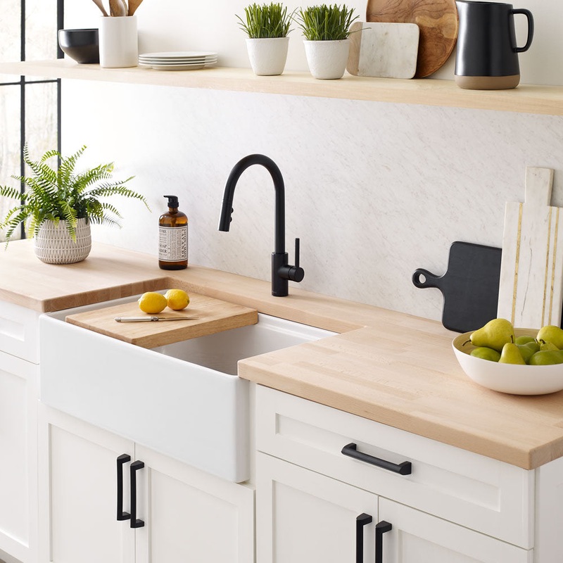Solid Wood Countertop WFX Utility Size: 74″ H x 39″ W x 1.5″ D Finish: Birch